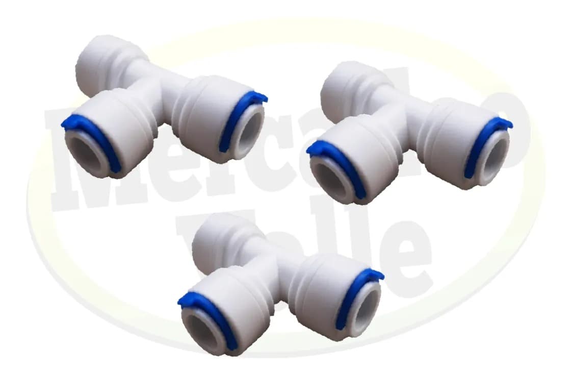PACK X3 Unidades Adaptador En T 3/8-1/4-3/8 / Ósmosis  2
